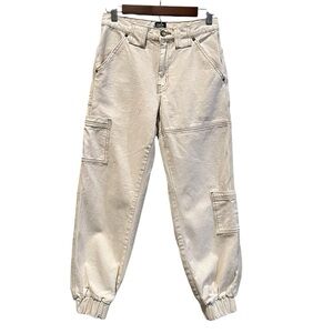 BDG Urban Outfitters Cream 100% Cotton Denim Cargo Joggers Women’s Size 26
